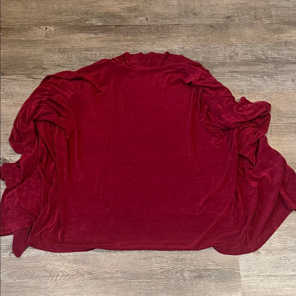 Chico's Elegant Burgundy Women's Stretch Open Front cardigan size 4 - Picture 6 of 6